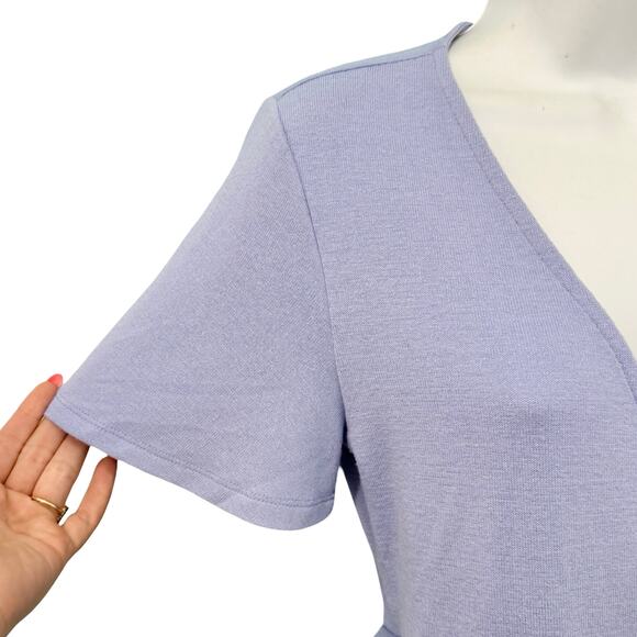 Gap Lilac Lavender Purple Flutter Sleeve Knit Wrap Top size XS NEW Tags - Picture 3 of 9